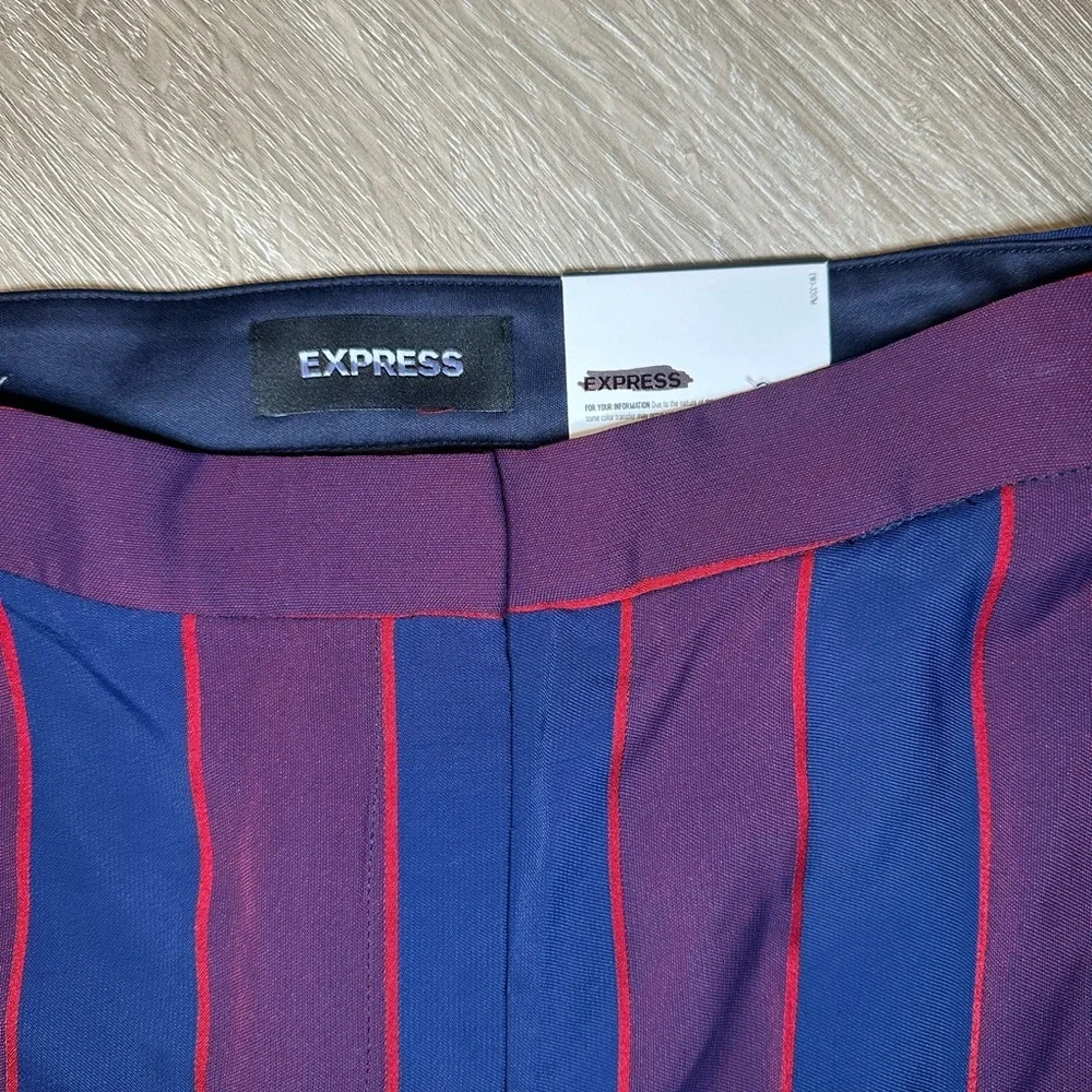 Express Striped Wide Leg Pants Super High Rise Long Inseam Size 0R - Picture 5 of 6